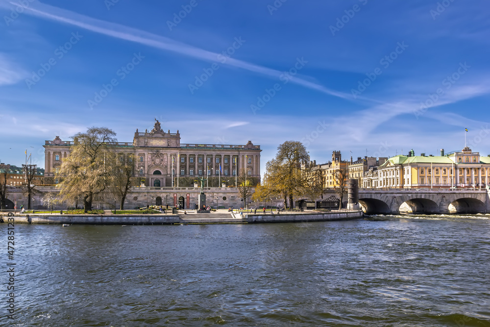View of Riksdag, Stockholm, Sweden