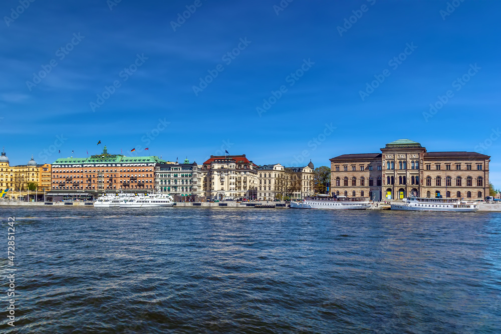 Embankment in central Stockholm, Swden