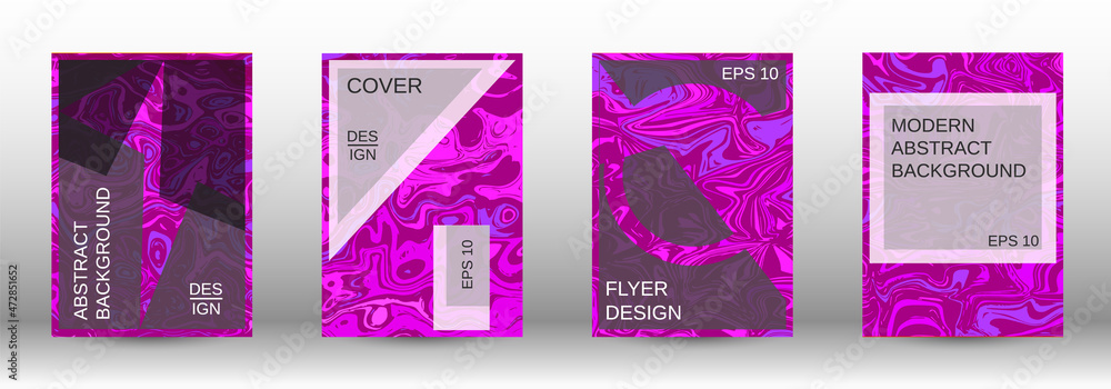 A set of modern covers. The illustration, consisting of blurred lines, circles. Template for your business design.