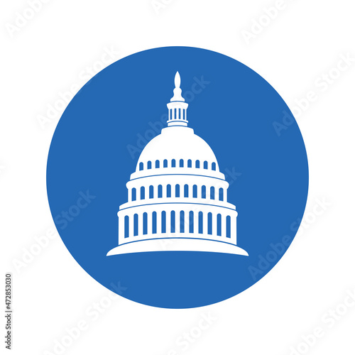 vector icon of united states capitol hill building washington dc