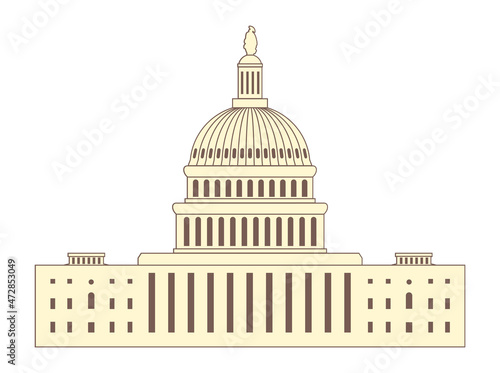 vector icon of united states capitol hill building washington dc