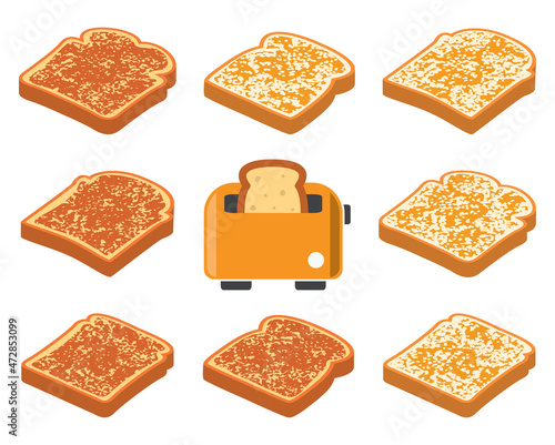 vector toasted bread slices and toaster