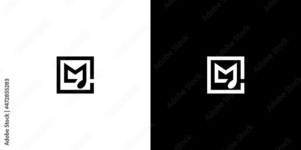 Simple and modern letter CM initials Music logo design 1 Simple and modern letter CM initials Music logo design 1