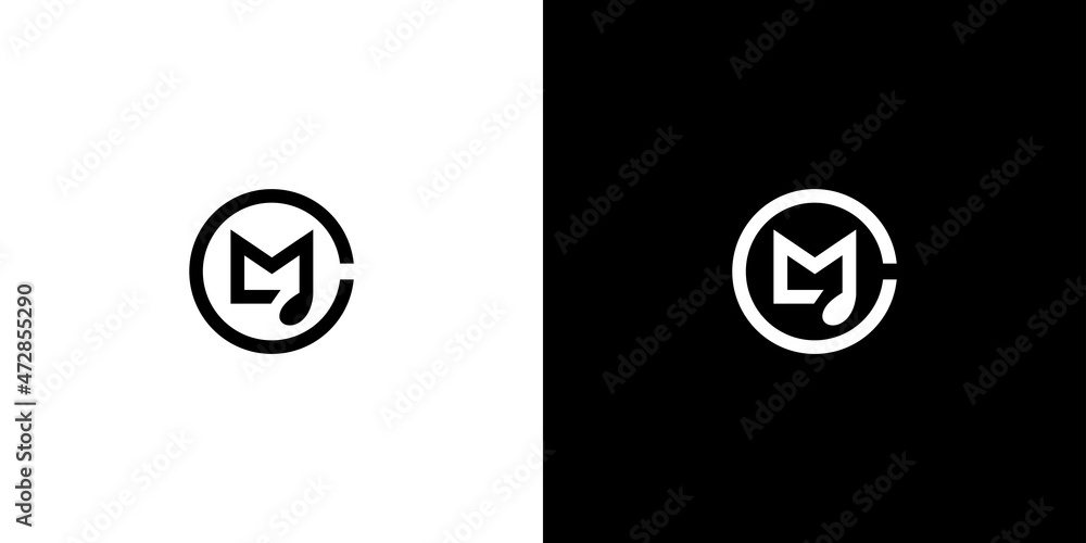 Simple and modern letter CM initials Music logo design 2 Stock Vector ...
