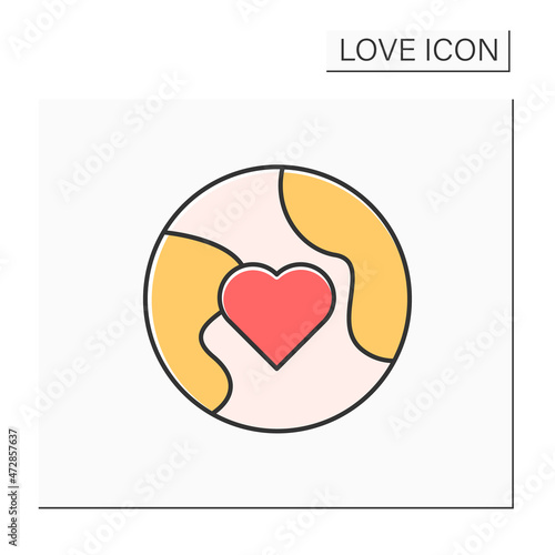 Love color icon. International peace and love. Love concept. Isolated vector illustration