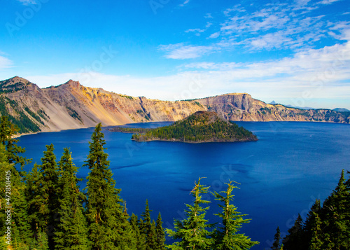 USA, Oregon, Crater Lake National Park, Wizard Island, Crater Lake