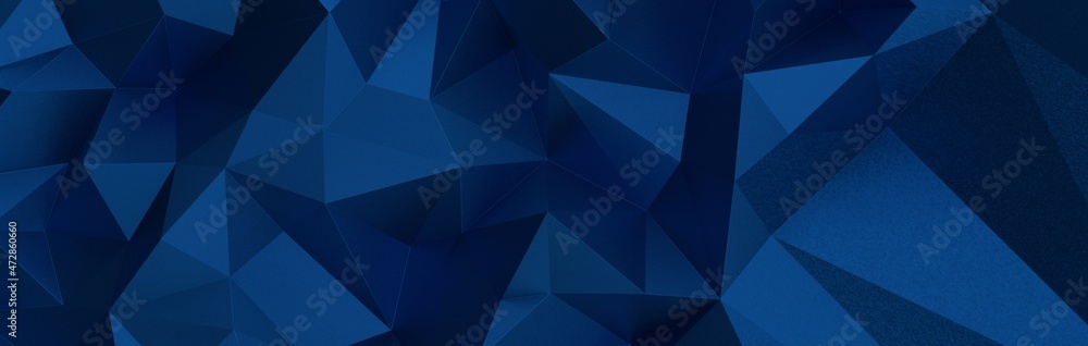 Blue abstract futuristic geometric poly technology background. Science and technology. 3d illustration - obrazy, fototapety, plakaty 