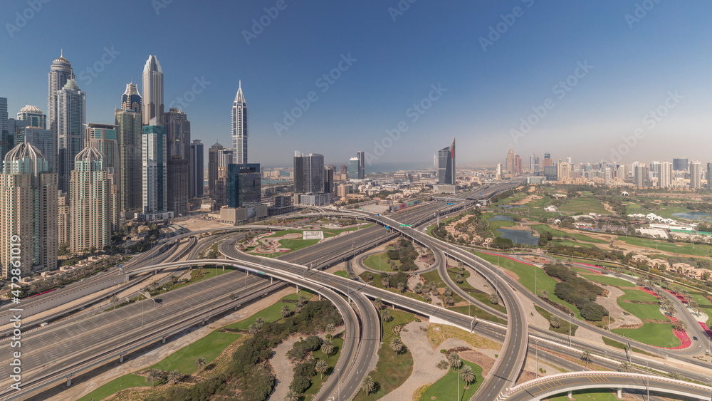 Dubai Marina highway intersection spaghetti junction timelapse