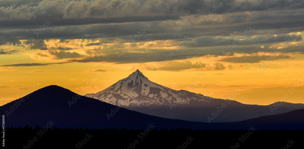 Golden Mt. Jefferson Sunset, Bend, Oregon