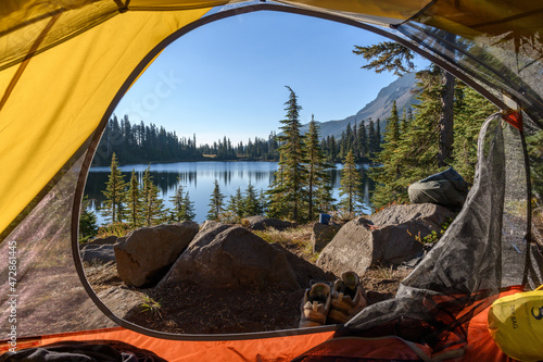 Tableau sur toile Jefferson Park morning, Mt. Jefferson Wilderness, Oregon