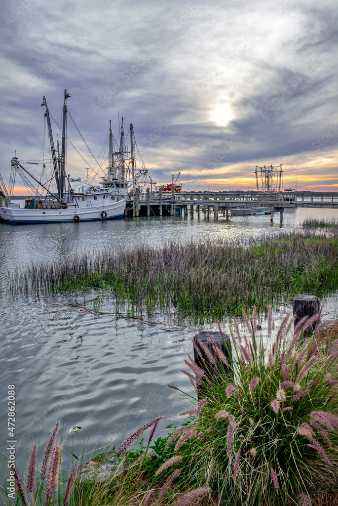 Fishing boats on Port Royal Sound, Port Royal, South Carolina Fishing boats on Port Royal Sound, Port Royal, South Carolina