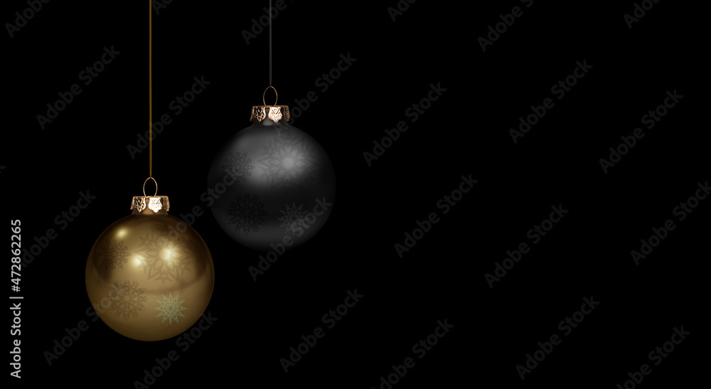 Schwarze Weihanchtskugeln vor Dunklem Hintergrund Schwarze Weihanchtskugeln vor Dunklem Hintergrund