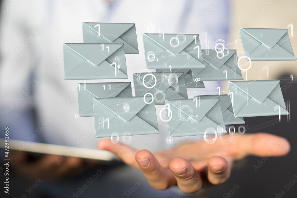 hand using mobile smartphone with email icon, Email concept, copy space hand using mobile smartphone with email icon, Email concept, copy space