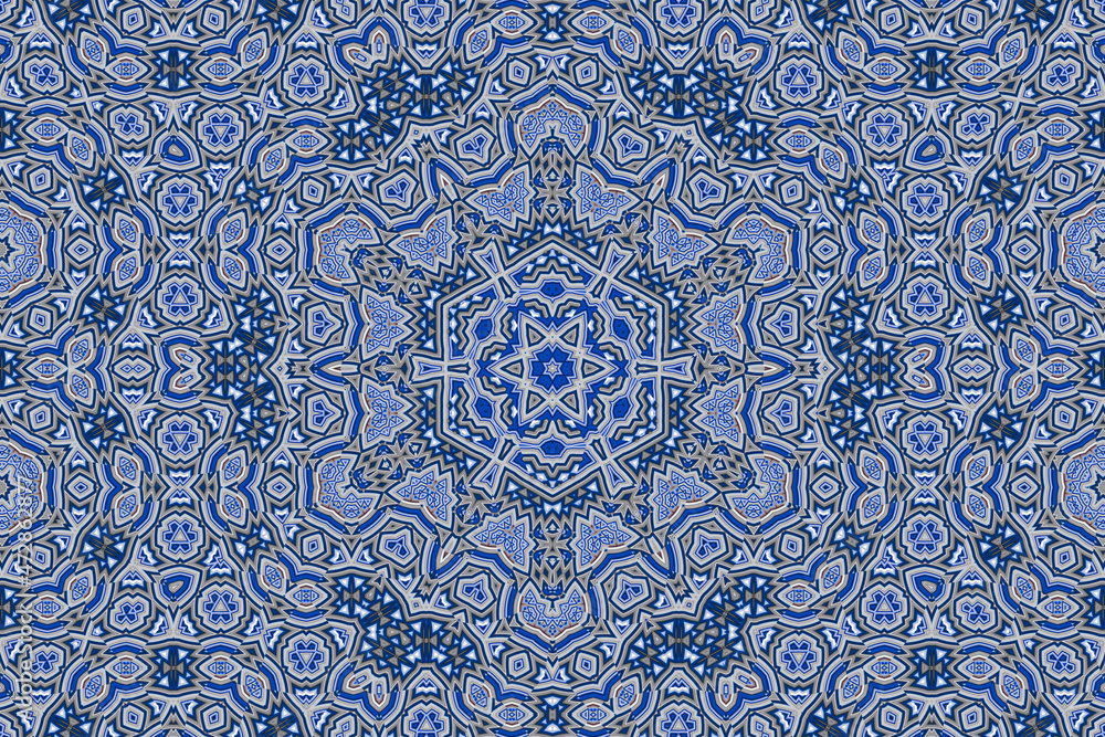 Blue and White Abstract kaleidoscope background. kaleidoscope texture design. multicolor kaleidoscope. Islamic pattern. Mandala pattern. Batik Pattern Blue and White Abstract kaleidoscope background. kaleidoscope texture design. multicolor kaleidoscope. Islamic pattern. Mandala pattern. Batik Pattern