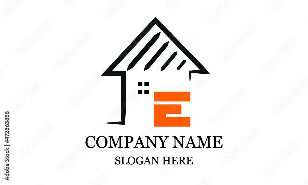 Architecture logo design, vector design template of construction company brand, real estate sign with letter E. Architecture logo design, vector design template of construction company brand, real estate sign with letter E.