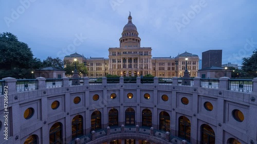 Afternoon to night time lapse of Texas Capitol photo