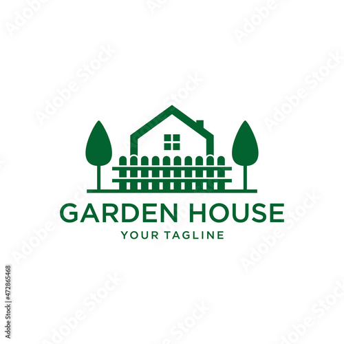 garden house logo design template