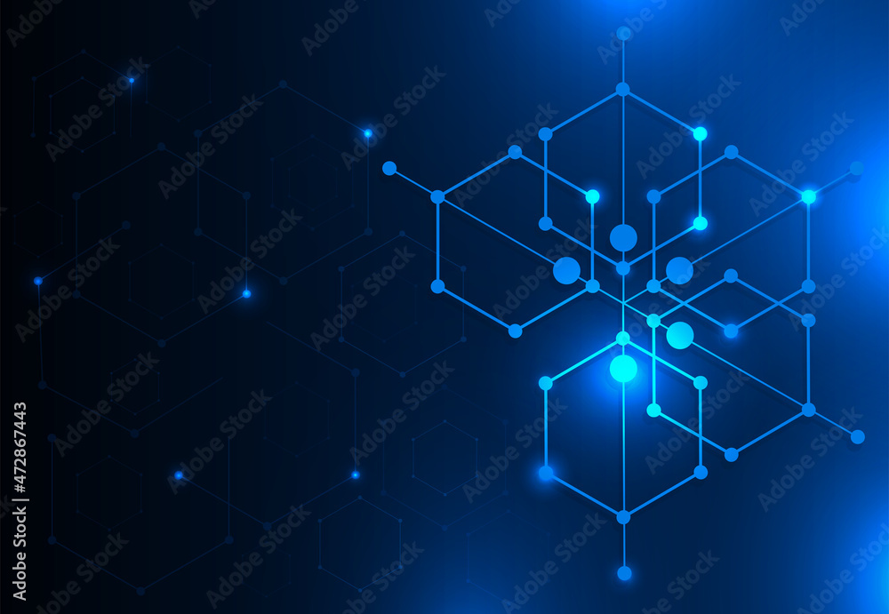 Fototapeta premium Futuristic technology with polygonal shapes. Metaverse Technology.