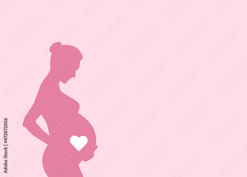 vector illustration of a silhouette of a pregnant woman on a pink background copy space. The concept of pregnancy, childbirth, reproductology, gynecology. banner happy pregnancy vector illustration of a silhouette of a pregnant woman on a pink background copy space. The concept of pregnancy, childbirth, reproductology, gynecology. banner happy pregnancy