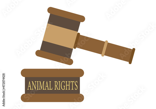 Martillo de justicia por el derecho de los animales.