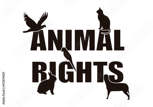 Icono de derechos de los animales en fondo blanco. photo