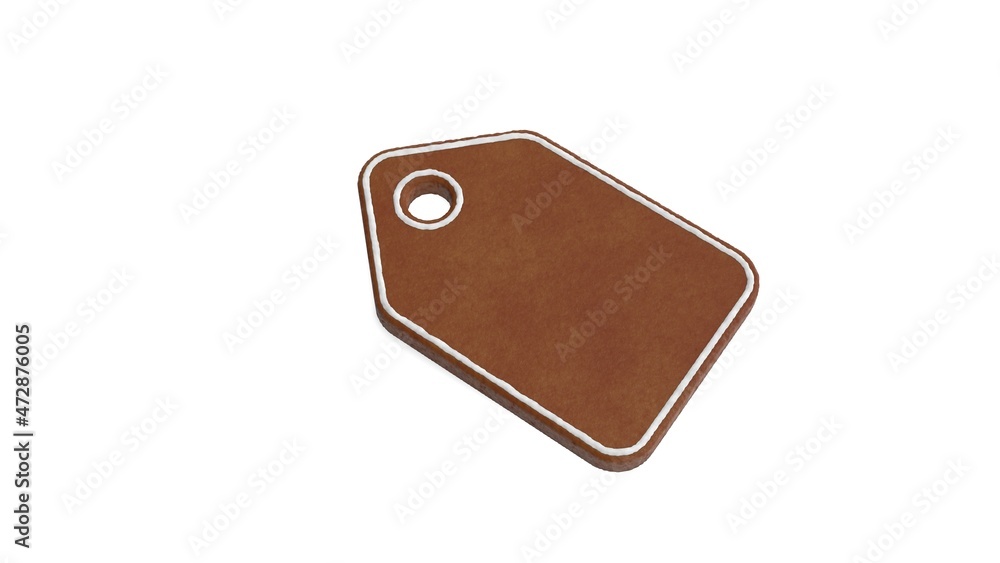 3d rendering of gingerbread symbol of label isolated on white background 3d rendering of gingerbread symbol of label isolated on white background