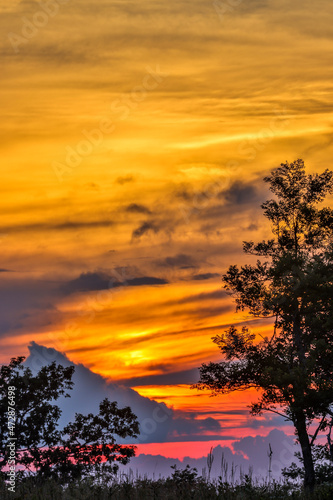 USA  Virginia  Shenandoah National Park  sunset at Rapidan Fire Road