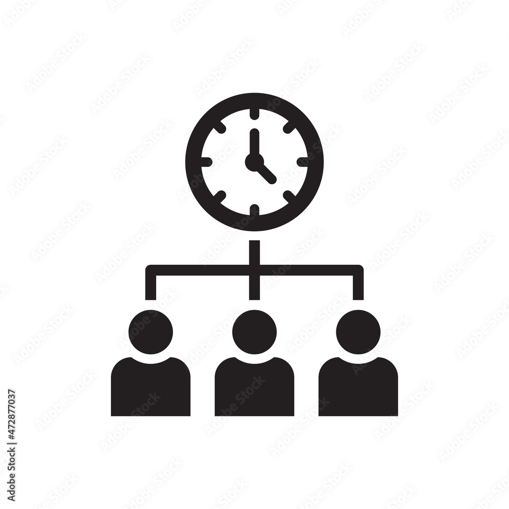 Team Work Time Management Icon Team Work Time Management Icon