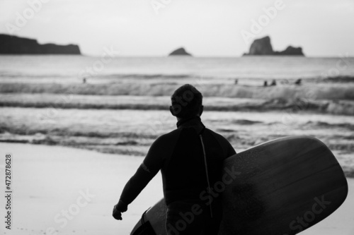 Photography Surfing Surfer Black White Action