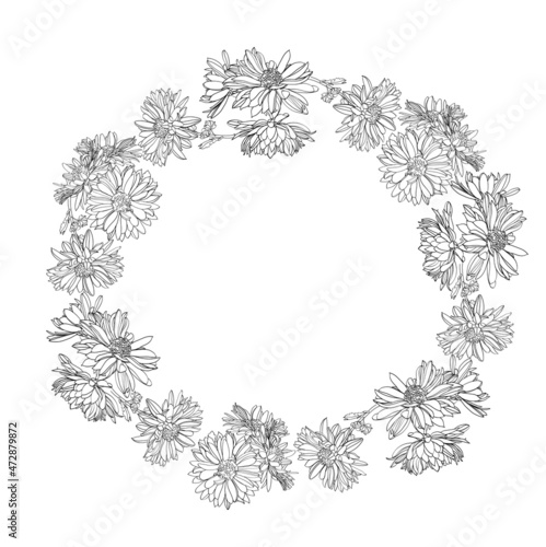 wreath frame with flowers