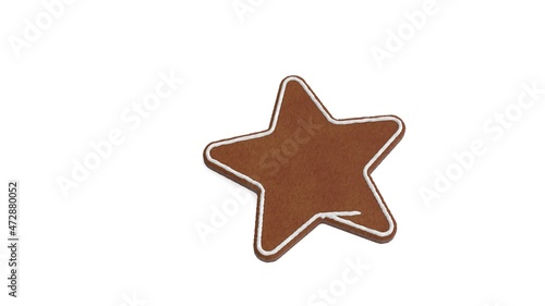 3d rendering of gingerbread symbol of star isolated on white background