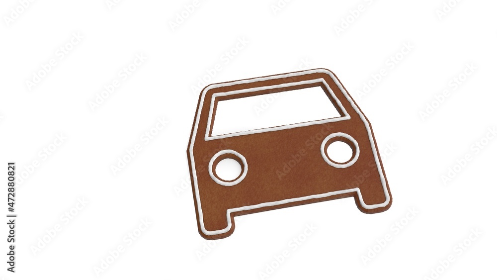 3d rendering of gingerbread symbol of transport isolated on white background 3d rendering of gingerbread symbol of transport isolated on white background