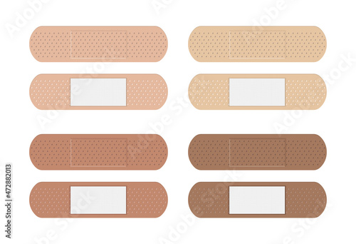 Set of adhesive plasters for different skin colors