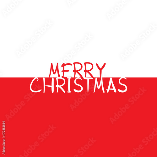 text merry Christmas on white and red background