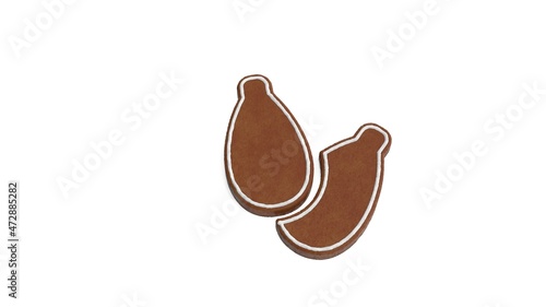 3d rendering of gingerbread symbol of sesame isolated on white background