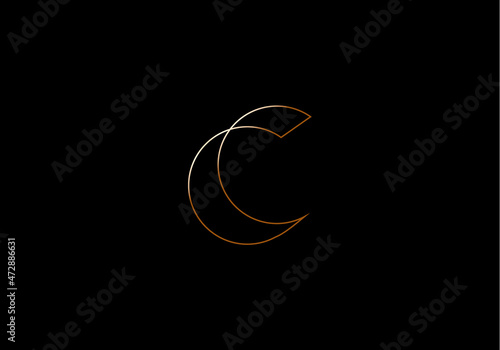 Fotografia Minimalist Logo Design of Letter C, CC illustration for your business