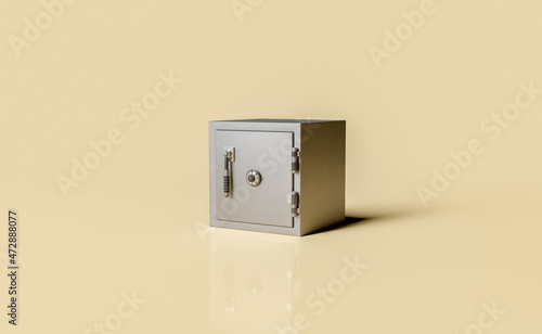 safe isolated on yellow background