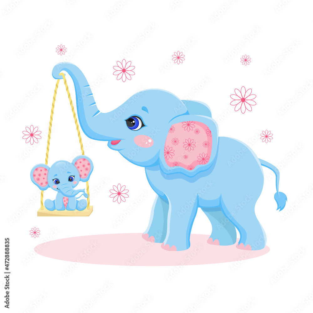 Naklejka premium baby elephant with heart