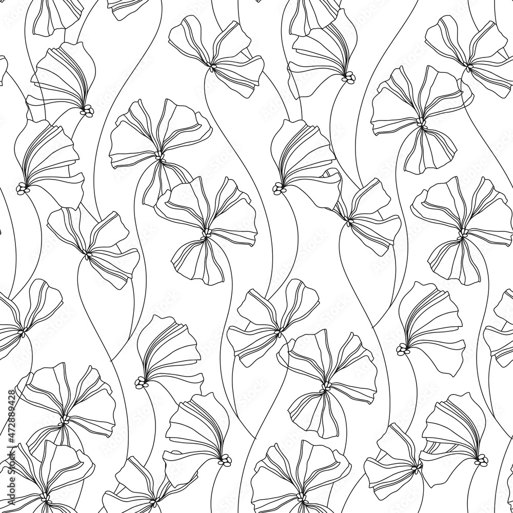 Fototapeta premium Floral background with abstract flowers. Hand-drawn vector illustration. Perfect for design templates, wallpaper, wrapping, fabric and textile.