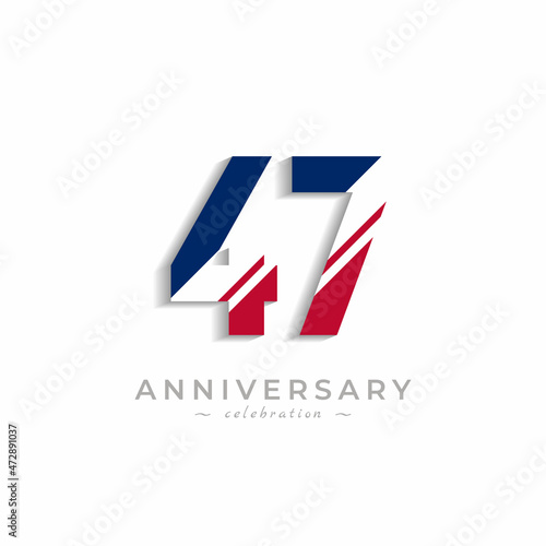 47 Year Anniversary Celebration with White Slash in Red and Blue American Flag Color. Happy Anniversary Greeting Celebrates Event Isolated on White Background Free Download 47 Year Anniversary Celebration with White Slash in Red and Blue American Flag Color. Happy Anniversary Greeting Celebrates Event Isolated on White Background - GFXLoad