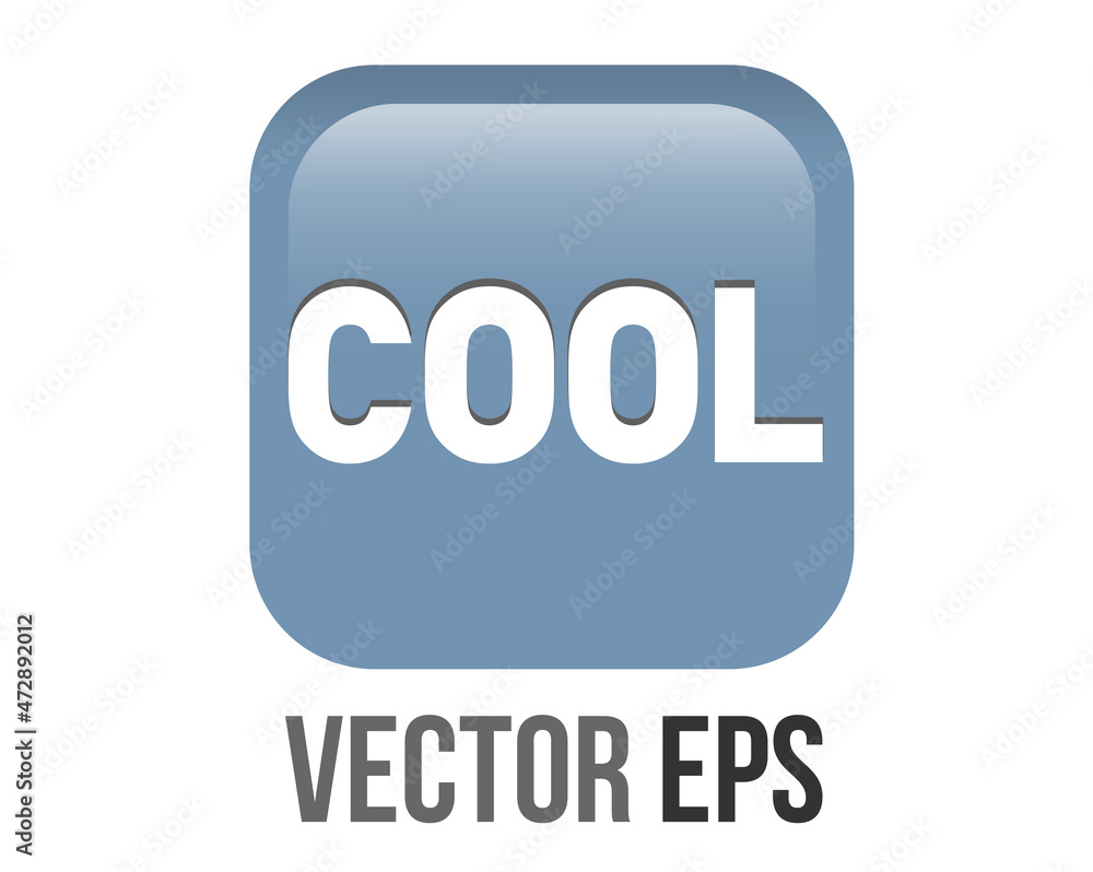 vector square gradient blue gray word cool button icon with white COOL word vector square gradient blue gray word cool button icon with white COOL word