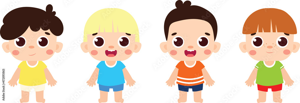 Flat baby boy/ Cartoon boy set
