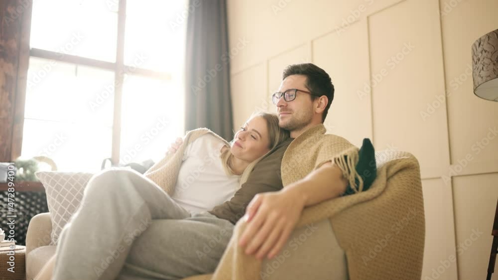 Close up of smiling portrait of a happy attractive young couple enjoying time together. Happy marriage. High quality 4k footage Close up of smiling portrait of a happy attractive young couple enjoying time together. Happy marriage. High quality 4k footage