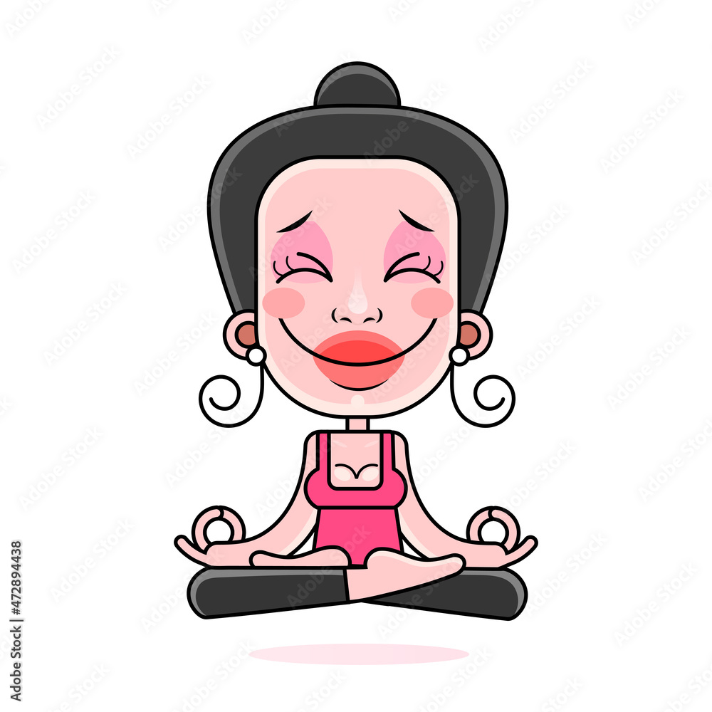 Hand drawn grunge illustration. Isolated woman silhouette sitting in lotus pose of yoga. Creative Hand drawn grunge illustration. Isolated woman silhouette sitting in lotus pose of yoga. Creative