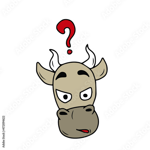 Vector children s bull design for stickers social media banners postcards