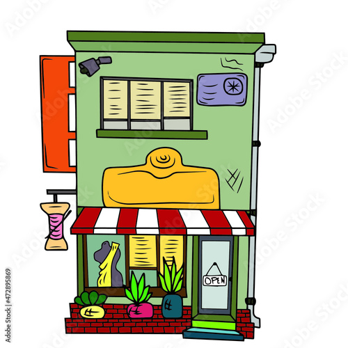Vector design of children's buildings for social network games,stickers,banners,postcards