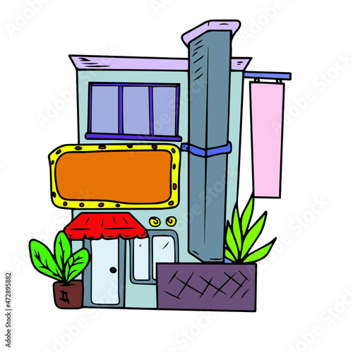 Vector design of children's buildings for social network games,stickers,banners,postcards