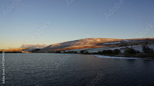 sunset over the lake pentlands scotland winter walks