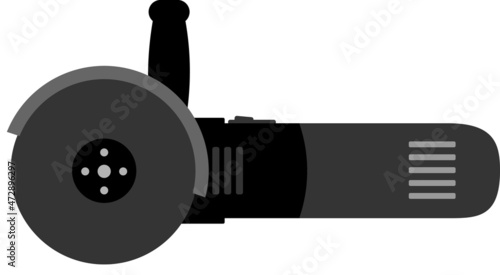 angle grinder with a circle, on a transparent background
