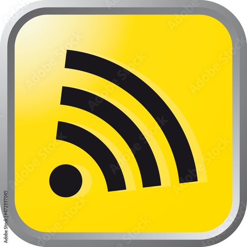 SIGNAL WIFI PICTO BOUTON JAUNE LUMIERE
